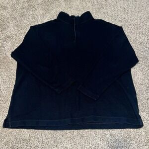 Roundtree & Yorke 1/4 Zip Men's 3X Black Cotton Blend Knit Long Sleeve/Pullover